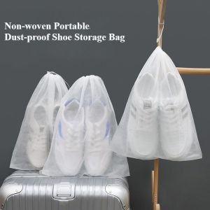 Reusable Non Woven Drawstring Shoe Dust Cover Storage Pouch Portable Travel Protective Bag
