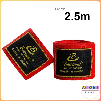 Amoki【Ready in Stock】 1.5M/2.5M/5M Boxing Training Bandages Cotton Sports Bandages Hand Wraps 1 Pair