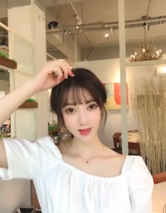 Cô Gái Hàn Quốc Tóc Giả Không Khí Tóc Hàn Quốc Tóc Mái Tự Nhiên Clip Ở Phía Trước Tóc Nối