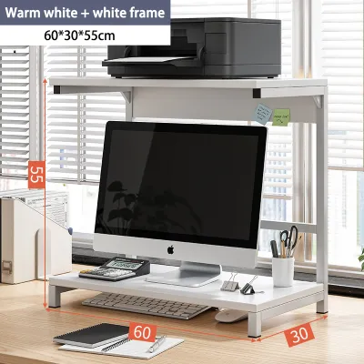Office Computer Desk Multi-layer Storage Rack Convenient Heightening Stand Base Bracket with Printer Storage Organize