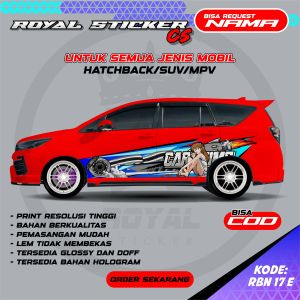 RBN 17- STIKER DECAL MOBIL PANTHER INNOVA BRIO AYLA KIJANG CAMRY FORTUNER
