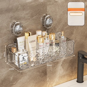 Bathroom rack bathroom storage rack heightened and thickened suction cup rack Water ripple suction cup holder