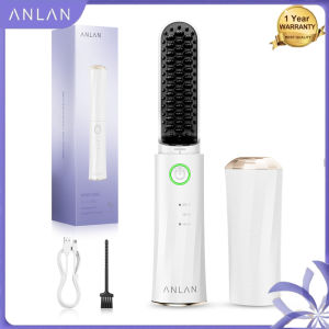 ANLAN Negative Ion Wireless Hair Straightener Comb Hair Straightening Curling Iron Portable