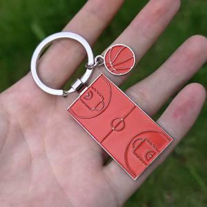Football Field Keychain Metal Soccers Basketball Pendents Team Fans Sports Souvenir Gifts Man Car Keyholder Accessory