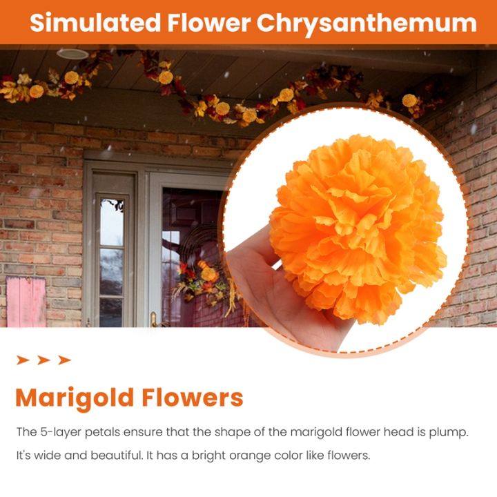 3.9inch Marigold Flowers Artificial Day of the Dead Flower 50Pcs Fake