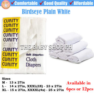THEBABYSHOPPH 6pcs 12pcs Curity Birdseye Lampin Cotton for Newborn Baby Cloth Diaper Birds eye M L XL XXXL Size (Set of 6/12)