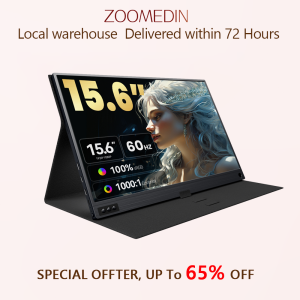 【Local delivery】ZOOMEDIN 15.6" Touchscreen Portable Monitor USB-C External Screen 1920*1080 FHD Computer Laptop Display With Dual Type-C HDMI/Mini DP/Dual Speaker/VESA/Smart Cover for Phone Nintendo Xbox PS4 RPi Win PC Mac