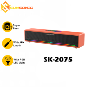 QIXI SK-2075 Wireless Bluetooth HiFi Bass Sound bar Multi Function Speaker with DISCO Flashing Lights