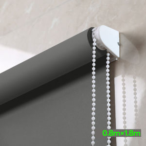 ม่านม้วน  ม่านหน้าต่าง ผ้าม่าน ม่านกันแสง มู่ลี่ ม่านกันแดด กันยูวี ม่านปรับแสง สีเทาเข้ม ระบบโซ่ดึง