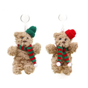 Christmas Tree Hanging Plush Bear Individualized Bear Plush Bag Decoration Keychains for Holiday Tree and Gift Give