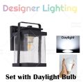 Designer Lighting [Outdoor Wall Lamp] Set with LED Bulb Modern Wall Light Weather Proof Garage Light Car Porch Light Lampu Dinding Stor Lampu Tembok (2351). 