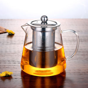 450ML / 550ML / 750ML / 950ML / 1300 ML Heat Resistant Glass Kettle Teapot with Removable Infuser Stainless Steel Filter Home Office Tea Set Glass Maker