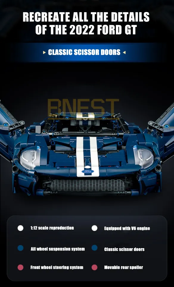 LEGO Technic 2022 Ford GT 42154 Car Model Kit for Adults to Build, 1:12  Scale Supercar, Collectible Set, Great Gift Idea 