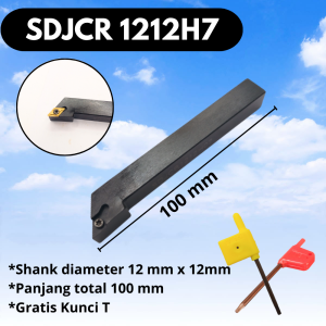 Holder Bubut SDJCR 1010 1212 1616 2020 2525 Stang Bubut Luar Insert DCMT