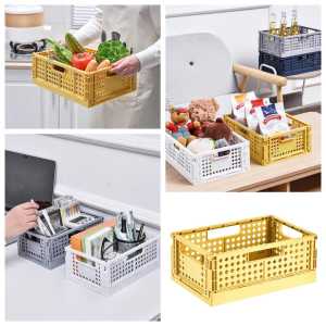 Keranjang Plastik Mini Bisa Dilipat Kotak Penyimpanan Storage Tempat Penyimpanan Buku Box Lipat