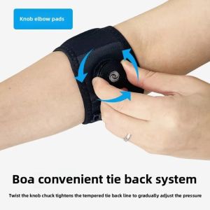 SIDSI Pressurized Arm Support Band Knob Adjustable Built-in Silicone Pad Golf Elbow Strap Anti-fall Breathable Badminton Elbow Support Brace Gym Sport