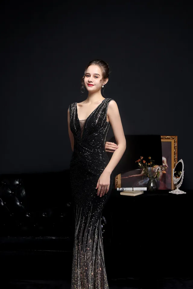 Fashion Bridemaid Off Shoulder Maxi Sequin Skirt Women Formal