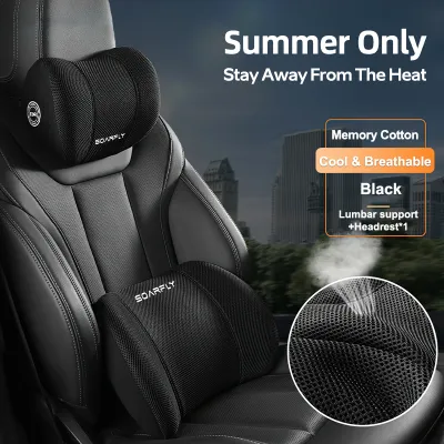 SOARFLY 3D Memory Foam Car Pillow Seat Headrest Neck Waist Pillow Car Travel Neck Lumbar Support Cushions汽車枕頭 汽车枕头