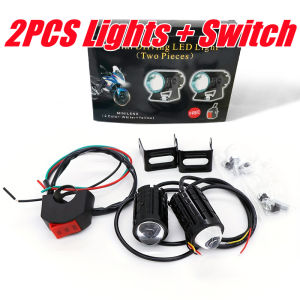 With Switch 2 PCS Mini Driving Light White+Yellow Pair of Universal High quality led light Motorcycle Mini Driving Light
