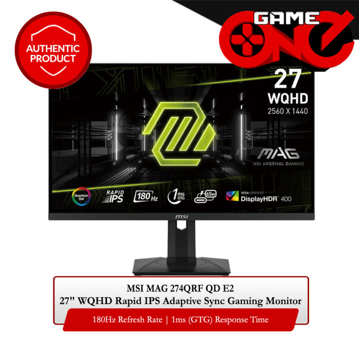 MSI MAG 274QRF QD E2 27" WQHD Rapid IPS Adaptive Sync Gaming Monitor [180Hz]