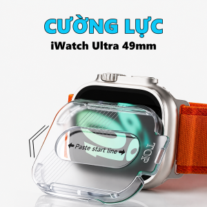 Cường lực bảo vệ Apple Watch Ultra 3/2/1 size 49mm - Chống trầy xước - Có khung tự dán tự hút bụi