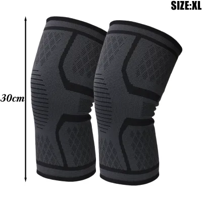 Sports Compression Knee Pads Elastic and Breathable Outdoor Basketball Running Fitness Cycling Knitted Sports Knee Pads Protection to Support Knee Pain