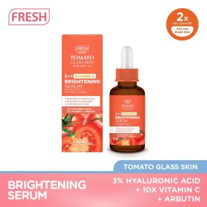 Fresh Skinlab Tomato Glass Skin 3in1 Vitamin C Brightening Serum 30 ml - with Vitamins C Arbutin Hyaluronic Acid - for Brightening Hydrating Enhance skin radiance