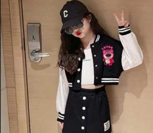 Baseball Crop Anak Perempuan Jaket crop lotso style korea