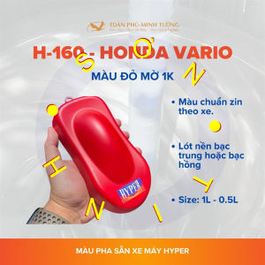 Sơn xe máy HYPER màu đỏ ánh cam mờ Honda Vario 1K (Code H-160) - Sơn lót nền bạc hoặc bạc hồng sơn thơm công nghiệp