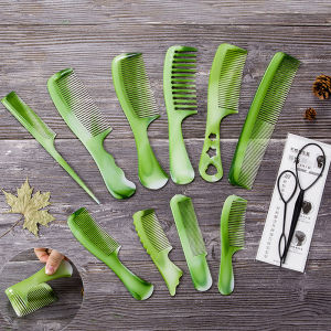 [AYLMER] 10 Pcs Green Hair Combs Set For Women And Men Hair Styling Tool Coarse Fine Dressing Comb