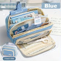 Kawaii Pencil Case 3 Compartments Pen Holder Pouch Large Capacity Cute Pen Holder Storage Box Students Stationery Organizer. 
