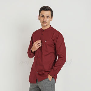 Kemeja Pria Casual Catton Fibre - MAROON