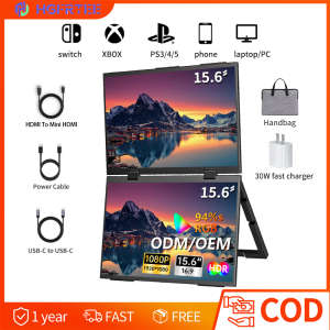 HGFRTEE  18.5 Inch Folding Monitor  Auxiliary External Screen Compatible with Laptop Mobile Phone PC Mac