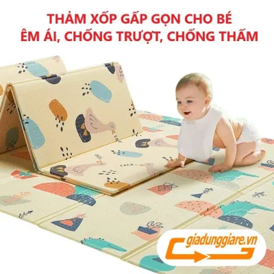 Thảm xốp gấp gọn (18x2m) đệm trải sàn cho bé XPE chống thấm chống trượt dùng 2 mặt