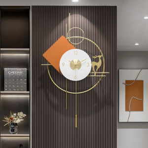 【Gift Town】Light Luxury Silent Swing Wall Clock Living Room Nordic Home Decoration Hanging Watch Creative Wall Decor 3D Clocks