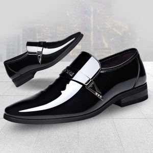 รองเท้าทางการผู้ชายแบบสวม สีพื้น สไตล์ธุรกิจ ใส่สบาย กันลื่น ทนทาน เหมาะสำหรับลำลอง