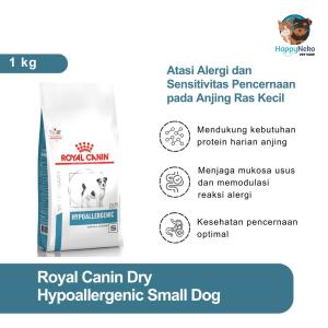 ROYAL CANIN VET HYPOALLERGENIC SMALL DOGS 1KG KHUSUS INTOLERANSI MAKANAN