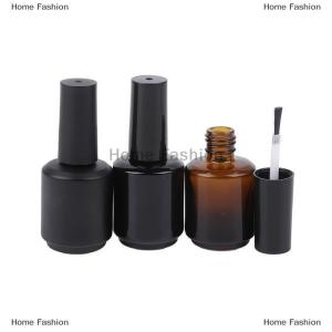 [COD] Home Fashion 15ml thủy tinh trong suốt sơn móng tay chai rỗng với nắp bàn chải mỹ phẩm container Nail chai thủy tinh với bàn chải