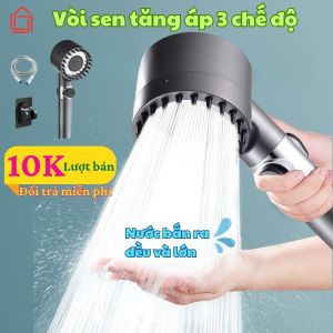 Vòi sen tăng áp ba chế độ áp suất cao tích hợp bàn chải massage cơ thể JSC