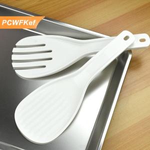 【PCWFKef】 Lớn gạo muỗng nhựa bữa ăn muỗng không dính nhà bếp tiện ích tay cuộn thìa gạo xẻng nhà bếp cung cấp dày gạo ngã ba