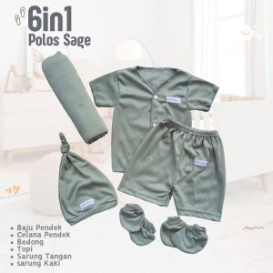 Set Newborn Hemat 6in1 Baju Celana Topi Bedong Sartaki Bayi Baru Lahir Perempuan