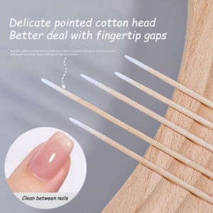 stormtime fE 100pcs Disposable Nail Spill Prevention Glue Wood Cotton Buds Sticks Multifunctional Cleaning Tools