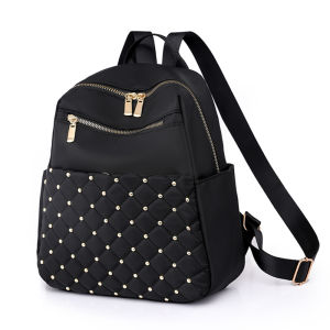 Korean Style Nylon Cloth Womens Backpack Portable Trolley Case Travel Commuter Backpack Womens Bag Large Capacity Schoolbag