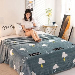 Flannel Blanket Bed Sheet Single Layer Blanket Nap Lightweight Small Blanket Throw Blanket Single Layer Blanket Thin Fleece Bed Sheet LZD