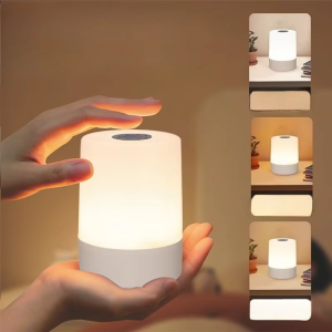 JURHOMIE 3 Colors Dimmable Led Night Lights Charging Soft Light Bedside Lighting Decoration Touch Led Table Lamps Bedroom