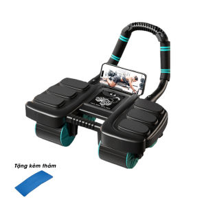 OneTwoFit Con lăn tập bụng 4 bánh nâng cấp Có thể phục hồi Tặng đồng hồ và thảm quỳ