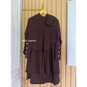 One Set Rok 4 IN 1Jilbab Instant Mayung Gamis Jersey Setelan Baju wanita