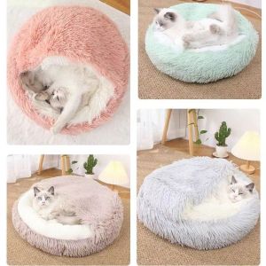 Winter Warm Shell Cat Nest Semi-Closed Cat Bed Semi-Surrounded Kennel Dog Bed Closed Cat Nest Sleeping Bag