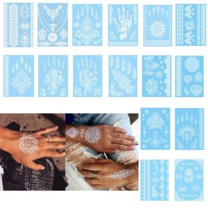 UNIFORM SATURATE82UN5 Lace Wedding Party Black Body Art White Waterproof Henna Stickers Simulated Tattoo Sticker Temporary Tattoos