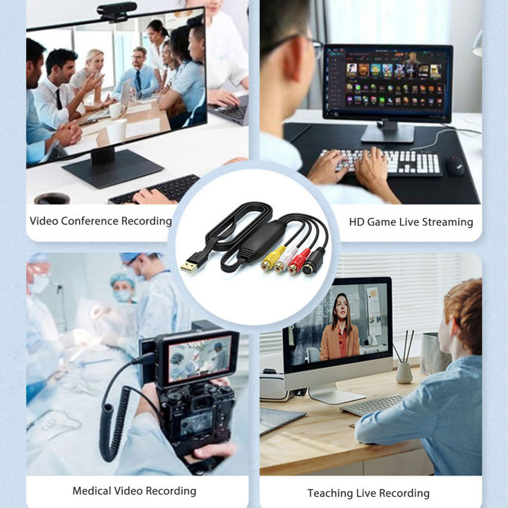 USB Video Capture Card Driverless AV Capture Data Collector USB to ...